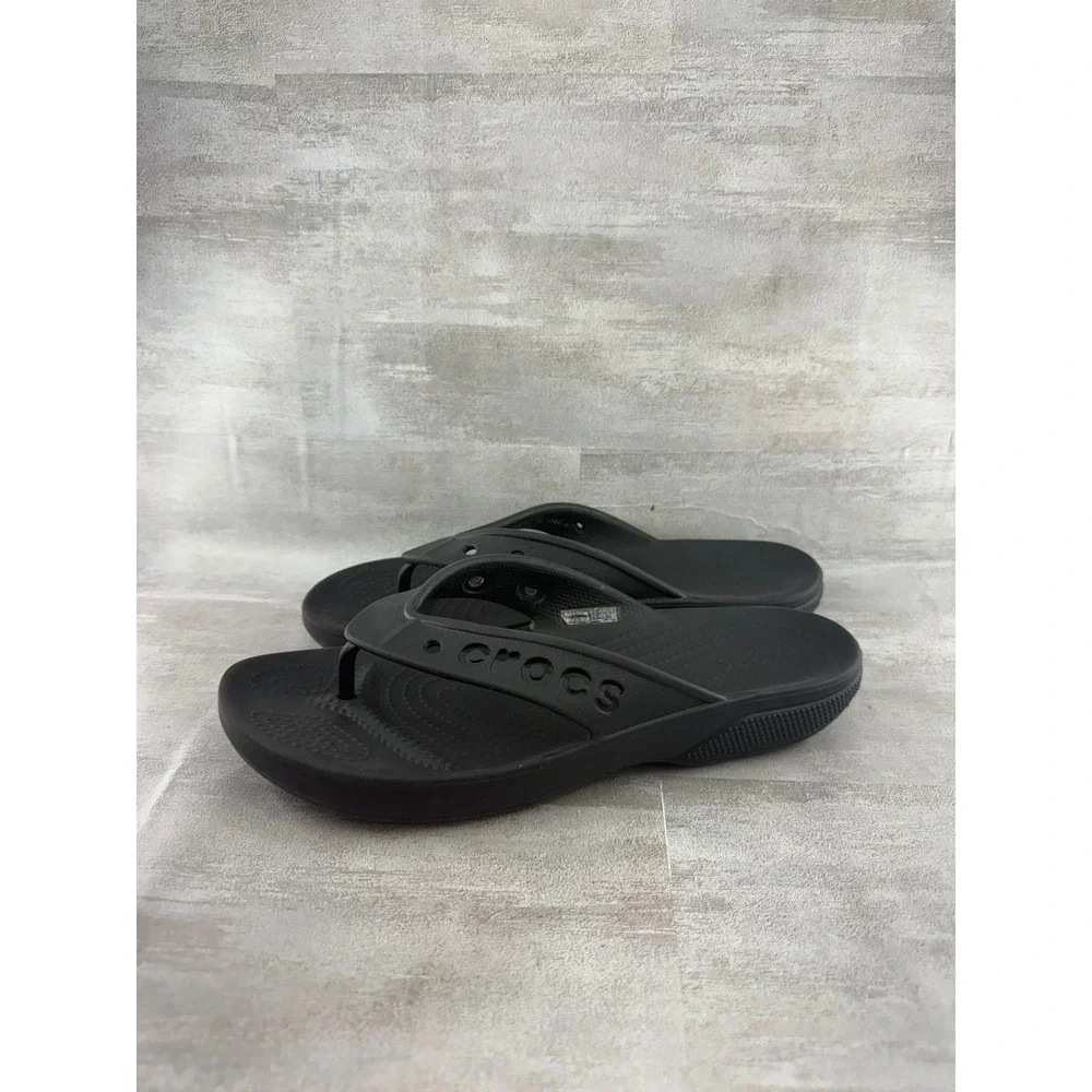 Crocs Athens Flip Flops Black Unisex Mens 6 Womens 8 Comfort Sandals 208192